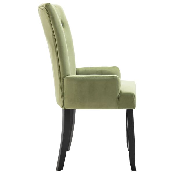 vidaXL Dining Chair with Armrests Light Green Velvet