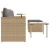 vidaXL Garden Sofa Set Beige and Light Grey PE Rattan 2-Seater
