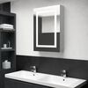 vidaXL Bathroom Cabinet Concrete Gray MDF, Melamine Finish, Glass Medium