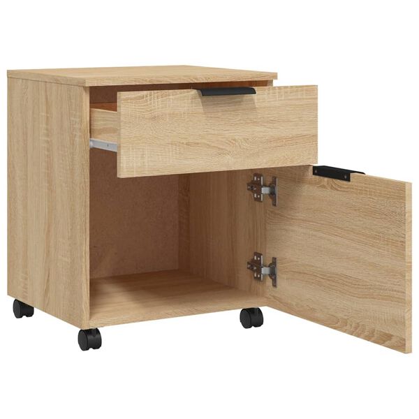 vidaXL File Cabinet Sonoma oak Engineered wood 17.7x15.0x21.3 in Swivel