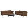 vidaXL Sofa Set Brown Velvet (100% polyester), plywood, solid wood