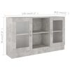 vidaXL Vitrine Concrete gray Engineered wood and glass