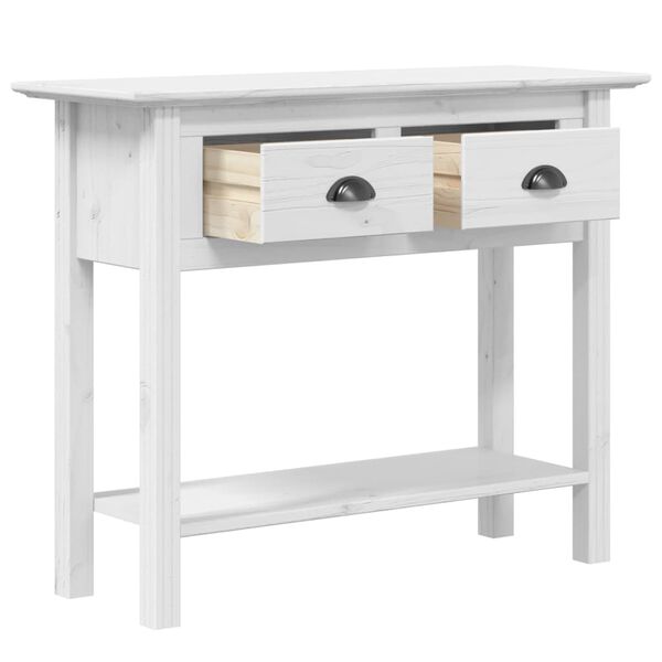vidaXL Console Table White Solid Pine Wood Narrow Console Table