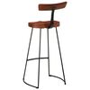 vidaXL Bar Stool Set of 2 Brown Solid mango wood, Iron Medium Footrest