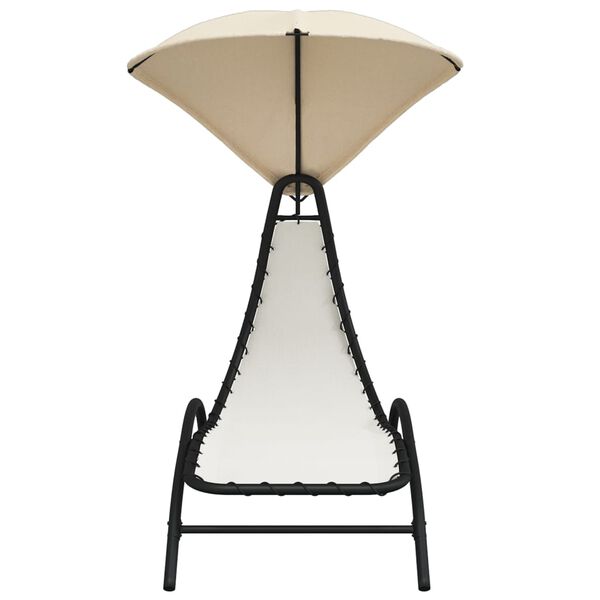 vidaXL Sun Lounger With Canopy Cream