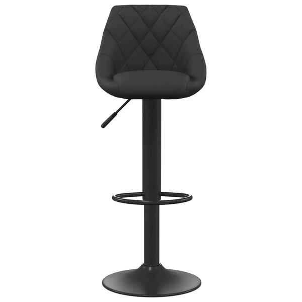 vidaXL Bar Stool Set of 2 Black Velvet Adjustable Swivel Bar Stool