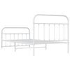 vidaXL Bed Frame White Powder-Coated Steel Single Bed Frame