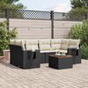 vidaXL Garden Sofa Set Black, Cream White
