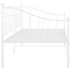 vidaXL Sofa Bed Frame White Powder-coated metal Single