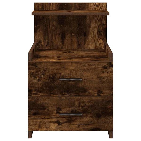 vidaXL Bedside Cabinet Smoked Oak Engineered wood Standard