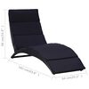 vidaXL Sunbed Grey Poly Rattan Standard Foldable Folding Sun Lounger