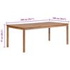 vidaXL Dining Table Natural Solid Teak Wood 78.7x39.4x30.3 in