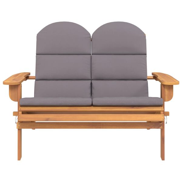vidaXL Garden Bench Brown and dark grey Solid Acacia wood and polyester