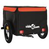 vidaXL Bike Trailer Black and Orange 66.1 lb Iron