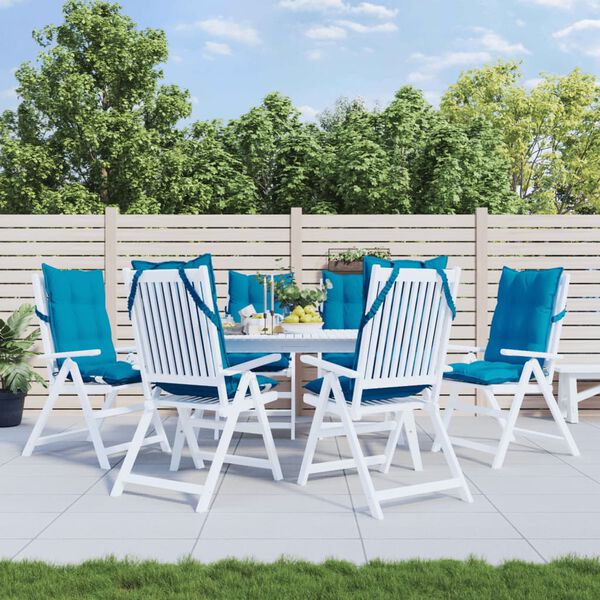 vidaXL Highback Chair Cushion Set of 6 Light Blue