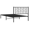 vidaXL Bed Frame Black Powder-coated steel Twin Bed Frame Rectangular