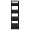 vidaXL Book Cabinet Black Solid pine wood Medium Black Book Cabinet