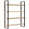 vidaXL Bookcase Natural Wood and Black Rough Mango Wood Large Bookcase
