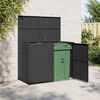 vidaXL Trash Can Shed Black PE rattan, Powder-coated steel Large Durable