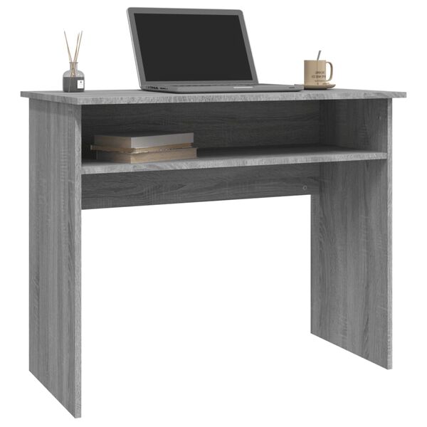 vidaXL Desk Grey Sonoma Engineered Wood Standard Desk Rectangular