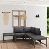 vidaXL Garden Lounge Set Grey Poly Rattan Modular Garden Lounge Set