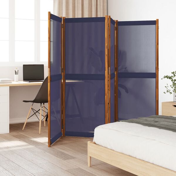 vidaXL 4-Panel Room Divider Dark Blue 110.2"x70.9"