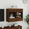 vidaXL TV Wall Cabinet Brown Oak Engineered Wood