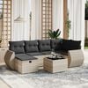 vidaXL Garden Sofa Set Light Gray Poly Rattan, Steel Large Modular