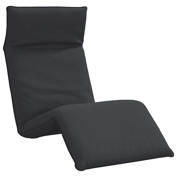 vidaXL Sun Lounger Black Oxford fabric, metal, foam 68.9x21.3x3.3 in