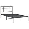 vidaXL Bed Frame Black Powder-Coated Steel Twin Modern Bed Frame