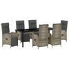 vidaXL Garden Dining Set with Cushion 7 pcs Grey Poly Rattan