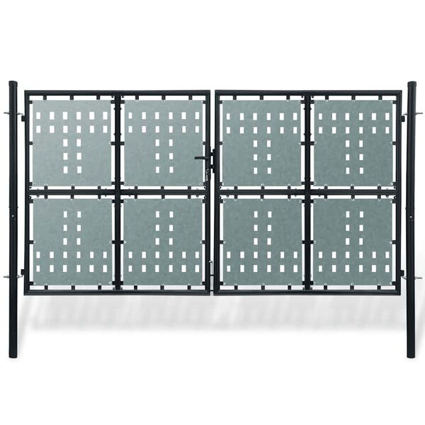 vidaXL Black Single Door Fence Gate 118.1x59.1"