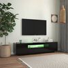 vidaXL TV Cabinet Black Engineered wood Large Modern LED TV Stand