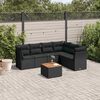 vidaXL Garden Sofa Set Black PE rattan Large Removable Covers