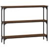 vidaXL Console Table Brown Oak Engineered wood, metal 39.4 x 8.9 x 29.5 in