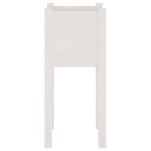 vidaXL Planter White Solid pinewood 12x12x27.6 in Durable Planter