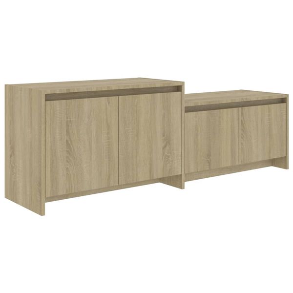 vidaXL TV Stand Sonoma Oak 57.7"x13.8"x19.7" Engineered Wood