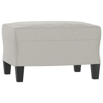 vidaXL 3-Seater Sofa with Footstool Light Gray 70.9" Microfiber Fabric