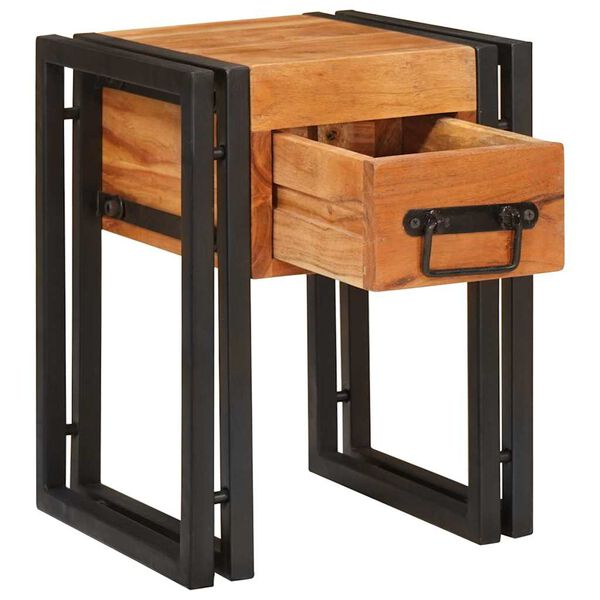 vidaXL End Table 11.81 x 11.81 x 15.75 in Solid Acacia Wood