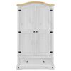 vidaXL Wardrobe White Solid pine wood, engineered wood, metal