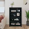 vidaXL Book Cabinet Black Solid Pine Wood Medium Book Cabinet