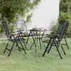 vidaXL Garden Dining Set Charcoal Expanded metal mesh Compact Foldable