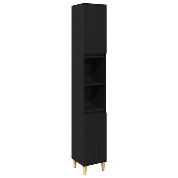 vidaXL Bathroom Furniture Set 3 pcs Black 23.62 x 11.81 x 23.62 in