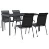 vidaXL Garden Dining Set Black and Gray