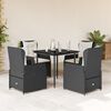 vidaXL Garden Dining Set Black and Cream White
