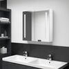 vidaXL Bathroom Cabinet Shining white MDF with melamine finish, glass mirror
