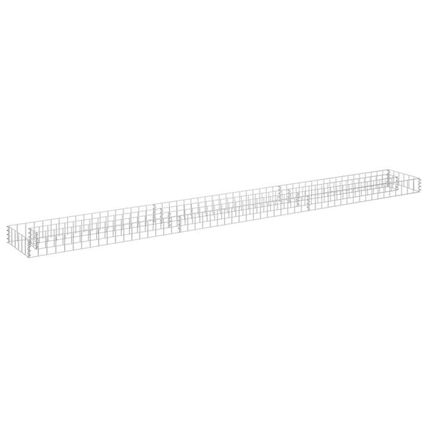 vidaXL Gabion Raised Bed Silver Galvanized Steel 106.3 x 11.8 x 3.9 in