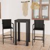 vidaXL Garden Bar Set Black PE rattan, Powder-Coated Steel Standard