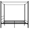 vidaXL Bed Frame Black Powder-Coated Metal Double Bed Durable
