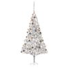 vidaXL Artificial Pre-lit Christmas Tree with Ball Set Silver 82.7" PET